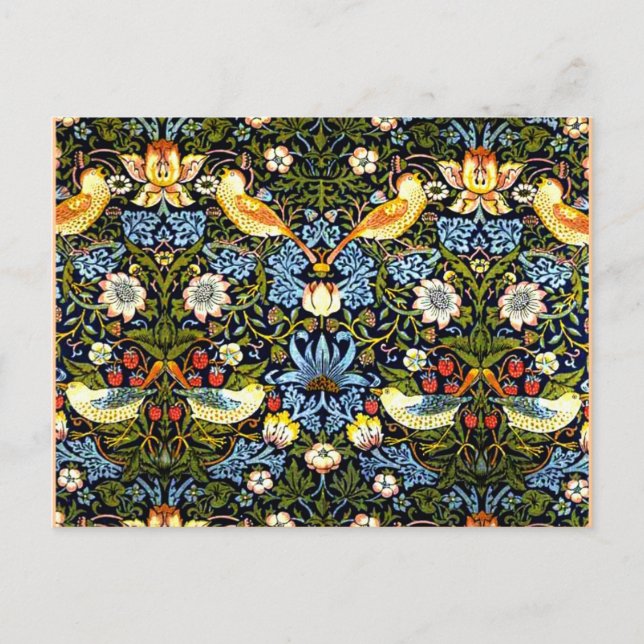 William Morris: Strawberry Thief vintage design Postcard (Front)