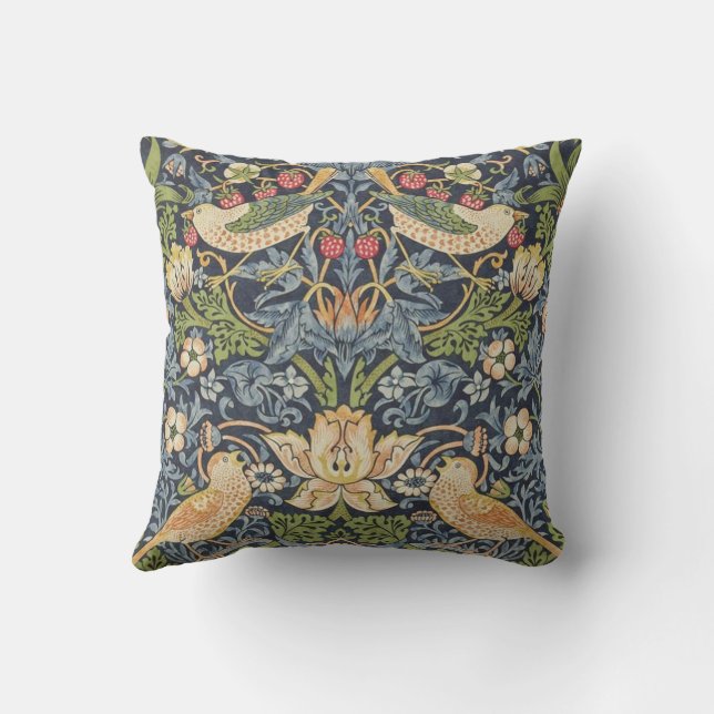 william-morris-strawberry-thief-wallpaper cushion (Back)