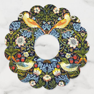 William Morris - Strawberry Thief,  Wine Glass Tag