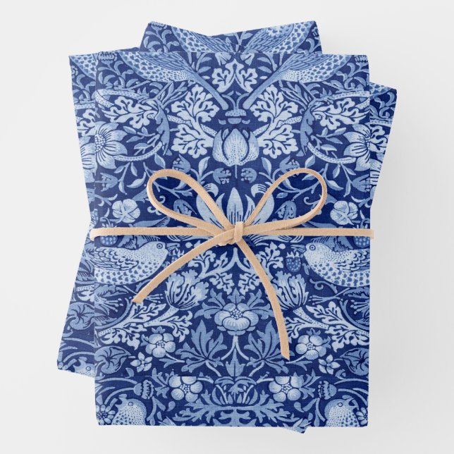 William Morris, Strawberry Thief Wrapping Paper Sheet (In situ)