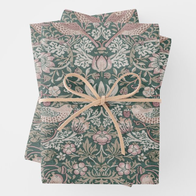 William Morris, Strawberry Thief Wrapping Paper Sheet (In situ)