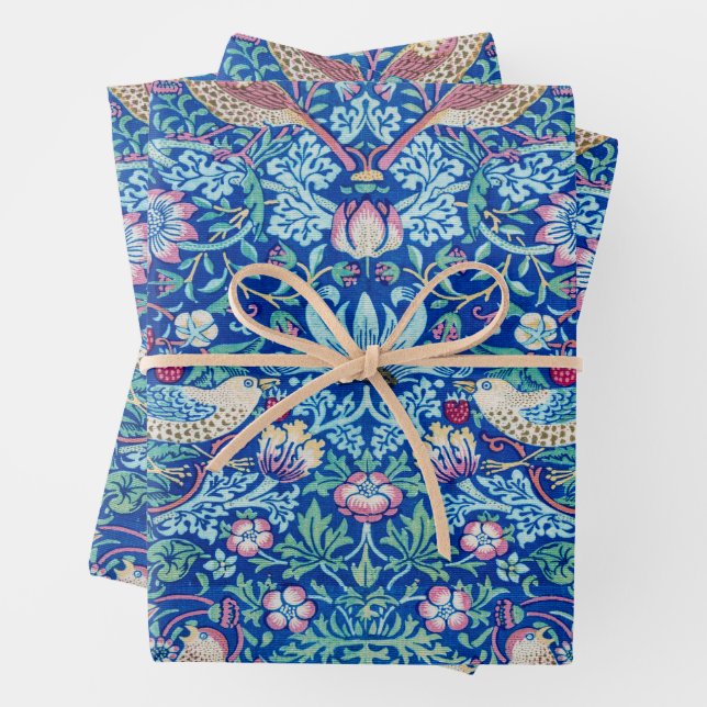 William Morris, Strawberry Thief Wrapping Paper Sheet (In situ)