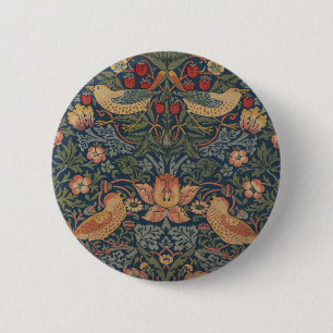 William Morris Strawberry Thieves Birds 6 Cm Round Badge