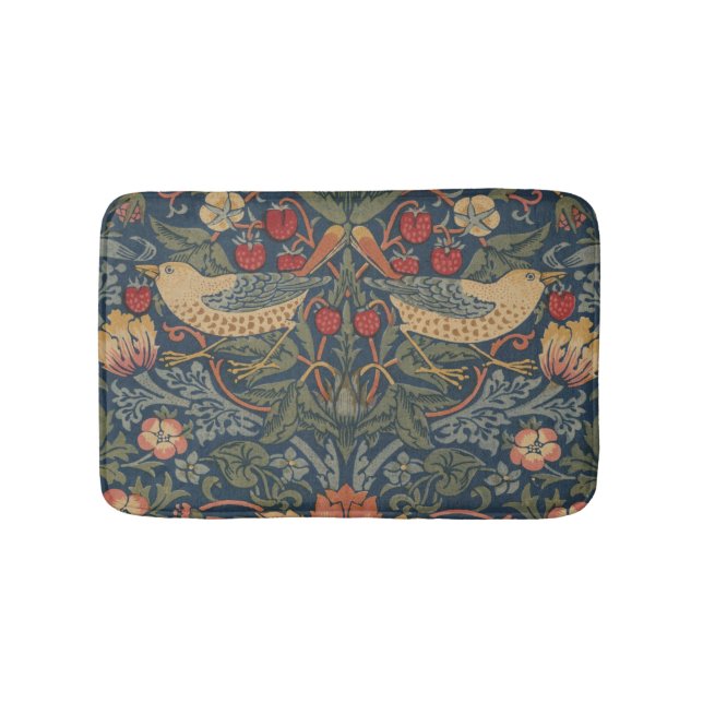 William Morris Strawberry Thieves Birds Bath Mat (Front)