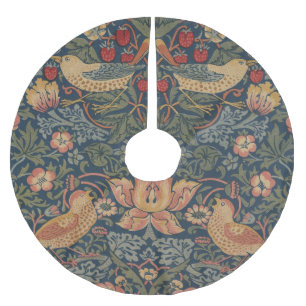 William Morris Strawberry Thieves Birds Brushed Polyester Tree Skirt