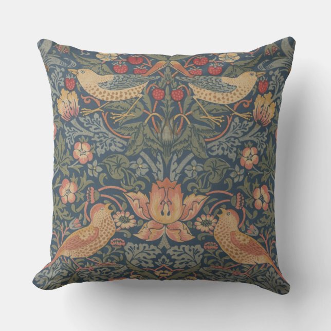 William Morris Strawberry Thieves Birds Cushion (Front)