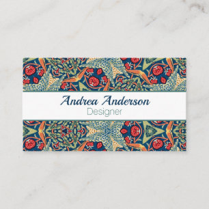 William Morris Strawberry Thieves Floral Business Card