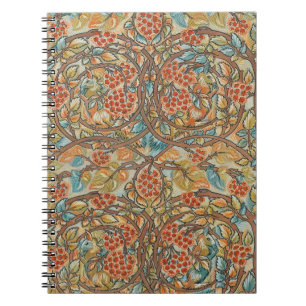 William Morris Style Cottagecore Squirrel Floral Notebook