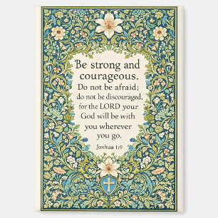 William Morris style floral and scripture Magnet