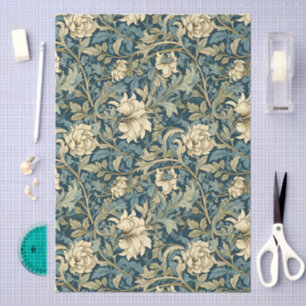 William Morris Style Floral Pattern Decoupage Tissue Paper