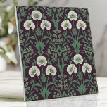 William Morris-Style Green and Ivory Floral Tile<br><div class="desc">Capture the timeless beauty of William Morris-inspired design with this elegant tile featuring intricate green and ivory floral patterns on a deep plum background. Perfect for backsplashes,  accent walls,  or adding classic sophistication to any space,  this symmetrical design embodies vintage charm and artistry.</div>