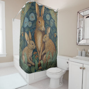 William Morris Style, Hare Family  Shower Curtain
