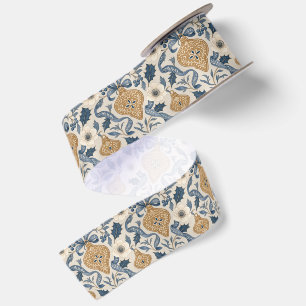 William Morris Style Holiday Satin Ribbon