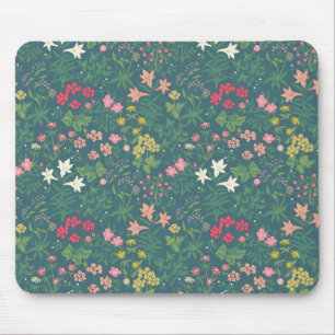 William Morris Style Spring Garden Floral Pattern Mouse Pad