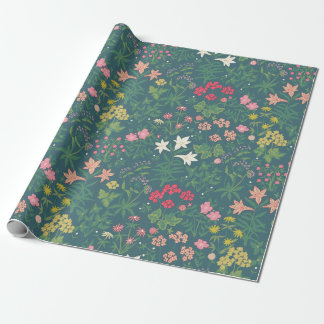 William Morris Style Spring Garden Floral Pattern Wrapping Paper