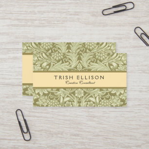 William Morris Sunflower Green Flower Business Card