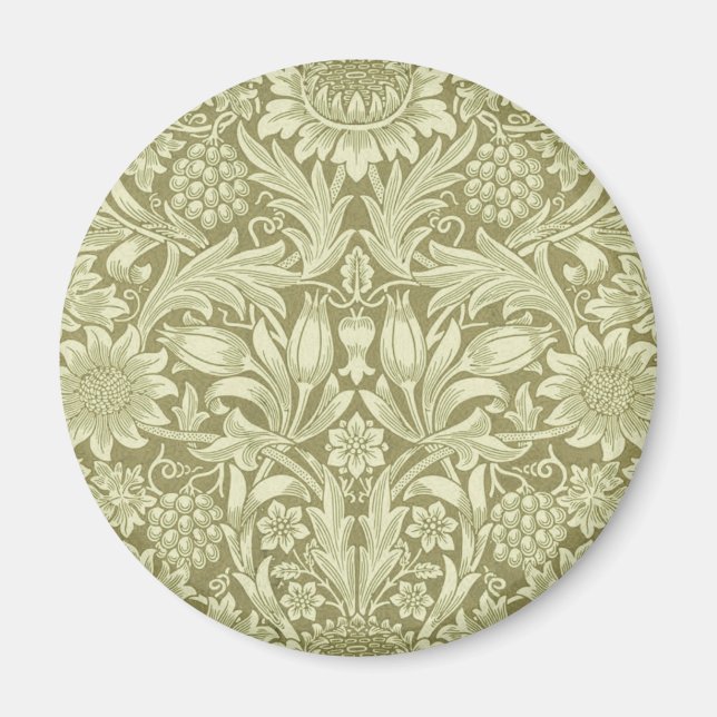 William Morris Sunflower Green Flower  Magnet (Front)