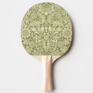 William Morris Sunflower Green Flower Ping Pong Paddle
