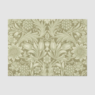 William Morris Sunflower Vintage Olive Damask Tissue Paper