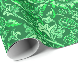 William Morris Sunflowers, Emerald Green Wrapping Paper