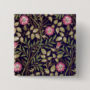 William Morris Sweet Briar Floral Art Nouveau 15 Cm Square Badge