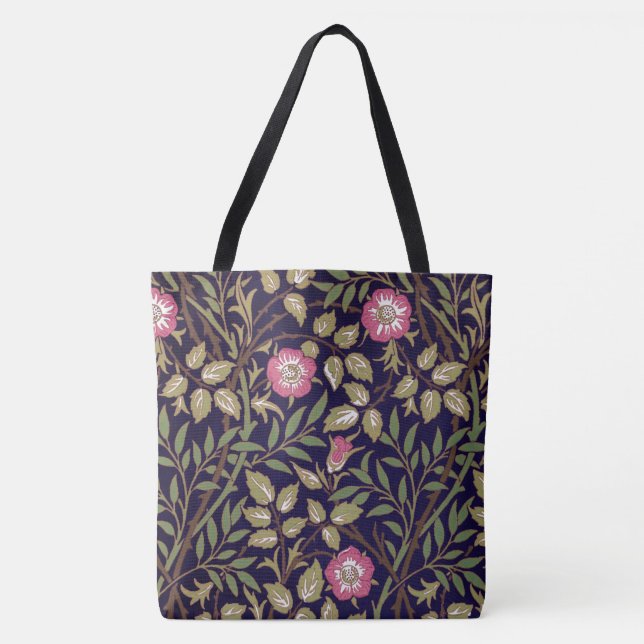 William Morris Sweet Briar Floral Art Nouveau Tote Bag (Front)