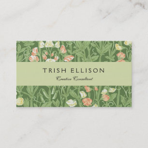 William Morris Sweet Pea Floral Design Business Card