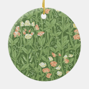 William Morris Sweet Pea Floral Design Ceramic Tree Decoration