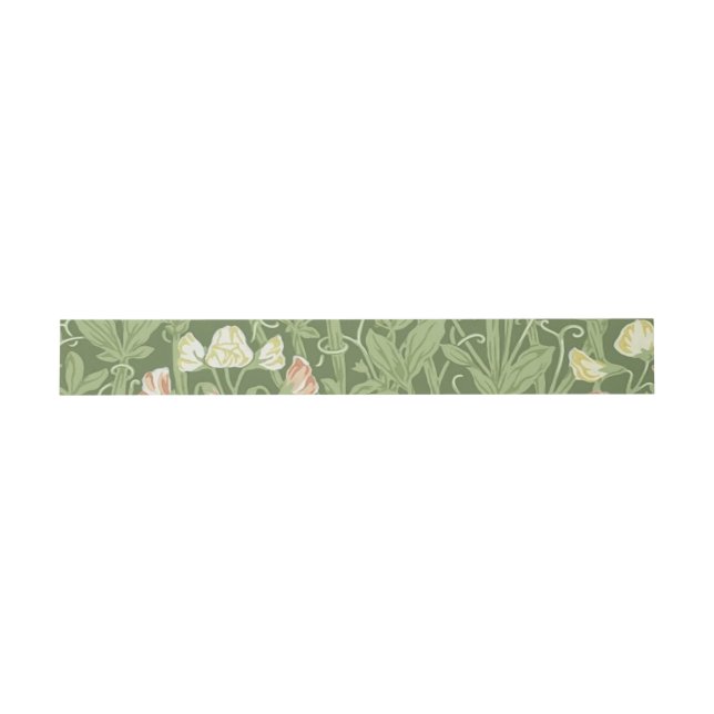 William Morris Sweet Pea Floral Design Invitation Belly Band (Flat)