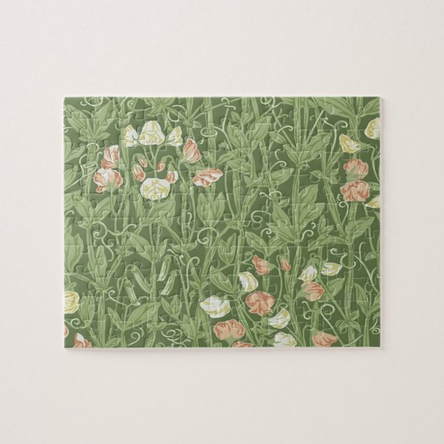 William Morris Sweet Pea Floral Design Jigsaw Puzzle (Horizontal)