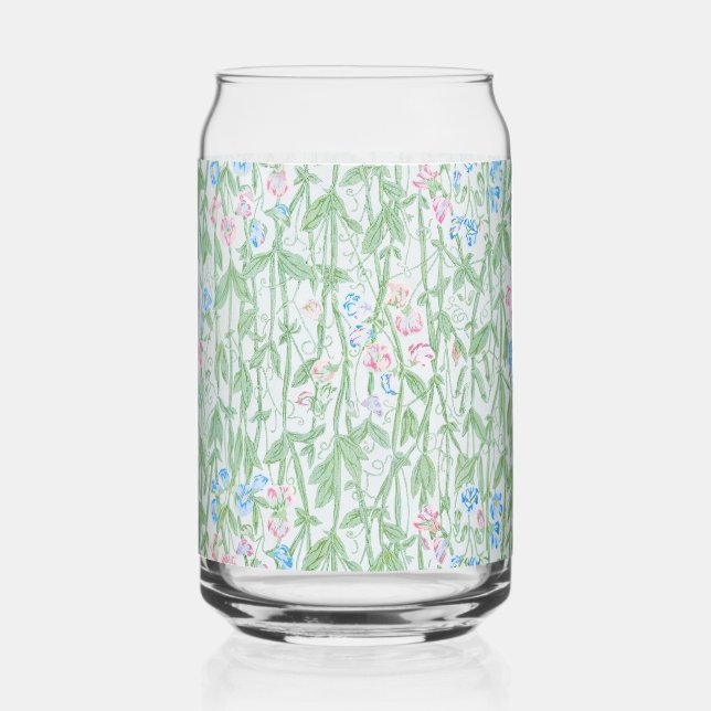 William Morris Sweet Pea Floral Pattern Classic Can Glass (Front)