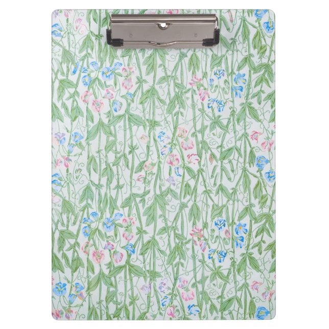 William Morris Sweet Pea Floral Pattern Classic Clipboard (Front)