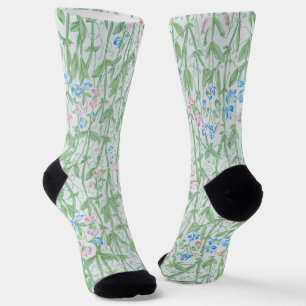 William Morris Sweet Pea Floral Pattern Classic Socks