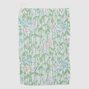 William Morris Sweet Pea Pastel Floral Art Golf Towel