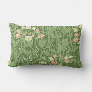 William Morris Sweet Pea Pattern Vintage Botanical Lumbar Cushion