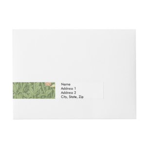 William Morris Sweet Pea Pattern Vintage Botanical Wraparound Address Label