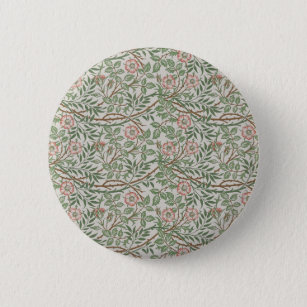 William Morris Sweetbriar Floral Art Nouveau 6 Cm Round Badge