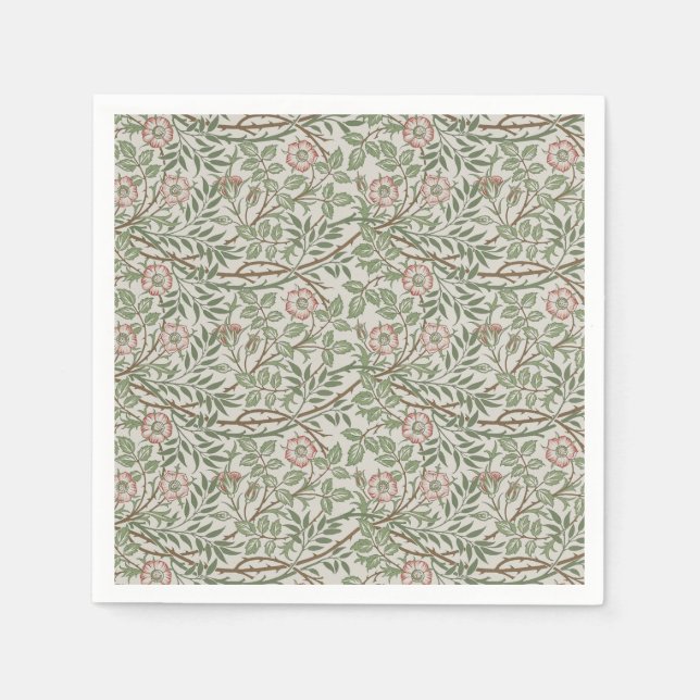 William Morris Sweetbriar Floral Art Nouveau Napkin (Front)