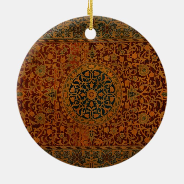 William Morris Tapestry Carpet Rug Ceramic Tree Decoration (Back)
