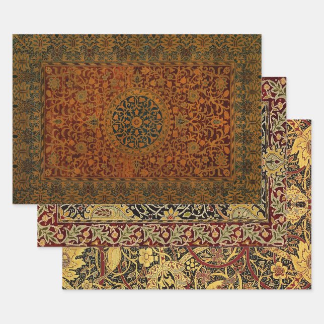 William Morris Tapestry Carpet Rug Wrapping Paper Sheet (Set)