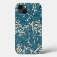 William Morris Teal Tulip Pattern