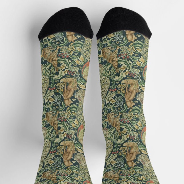 William Morris "The Forest" Wildlife Socks (Top)