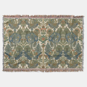 William Morris The Peacock Vintage Art Nouveau Throw Blanket