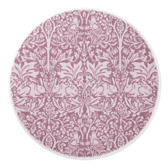 William Morris,The Strawberry thief,revamped,art n Ceramic Knob (Front)