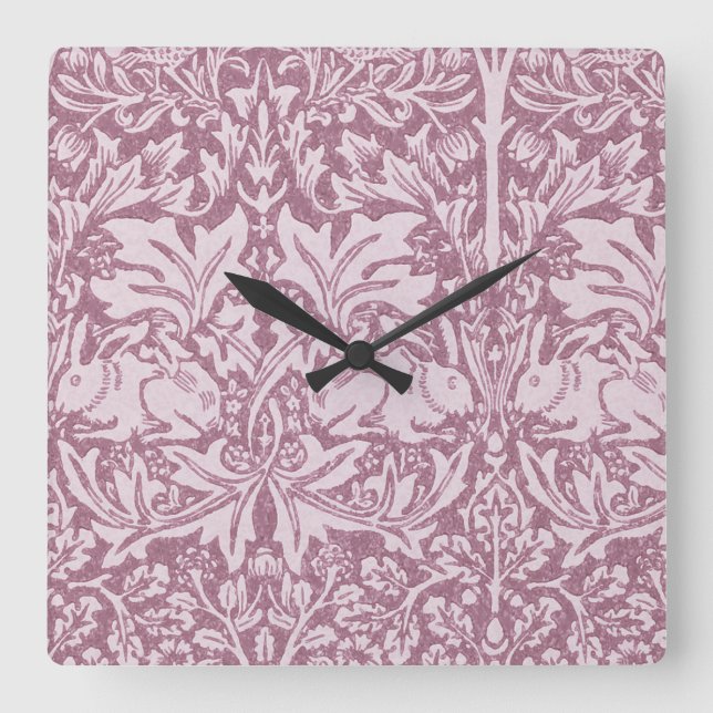 William Morris,The Strawberry thief,revamped,art n Square Wall Clock (Front)