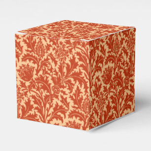 William Morris Thistle Damask, Mandarin Orange Favour Box