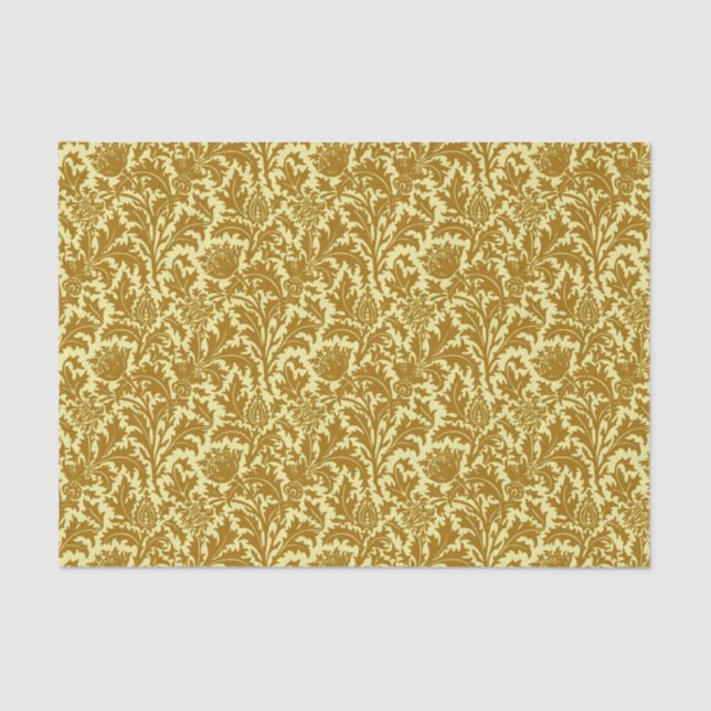 William Morris Thistle Damask, Mustard Gold Tissue Paper (Front)