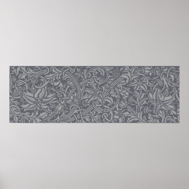 William Morris Thistle Floral Art Nouveau Pattern Poster (Front)