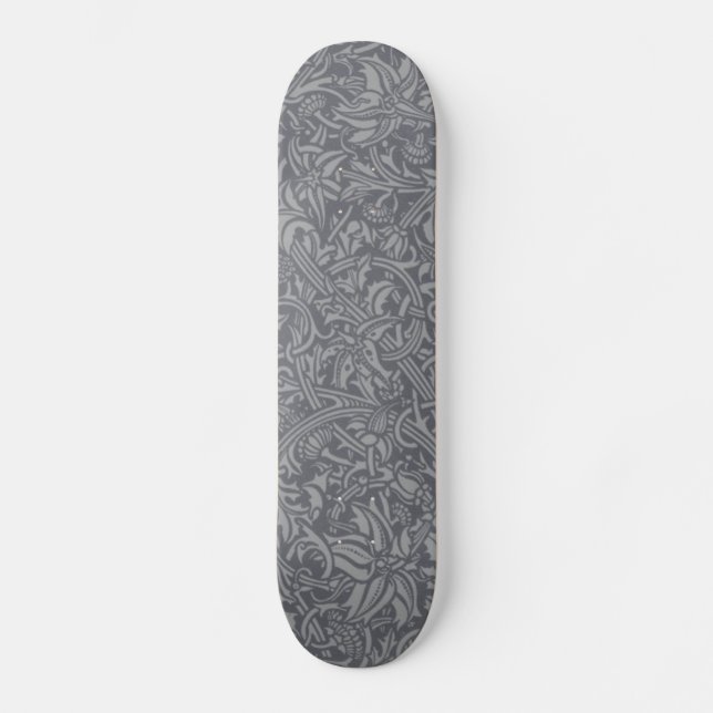 William Morris Thistle Floral Wallpaper Flower Art Skateboard (Front)