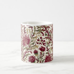 William Morris Thistle flower deep burgundy Coffee Mug